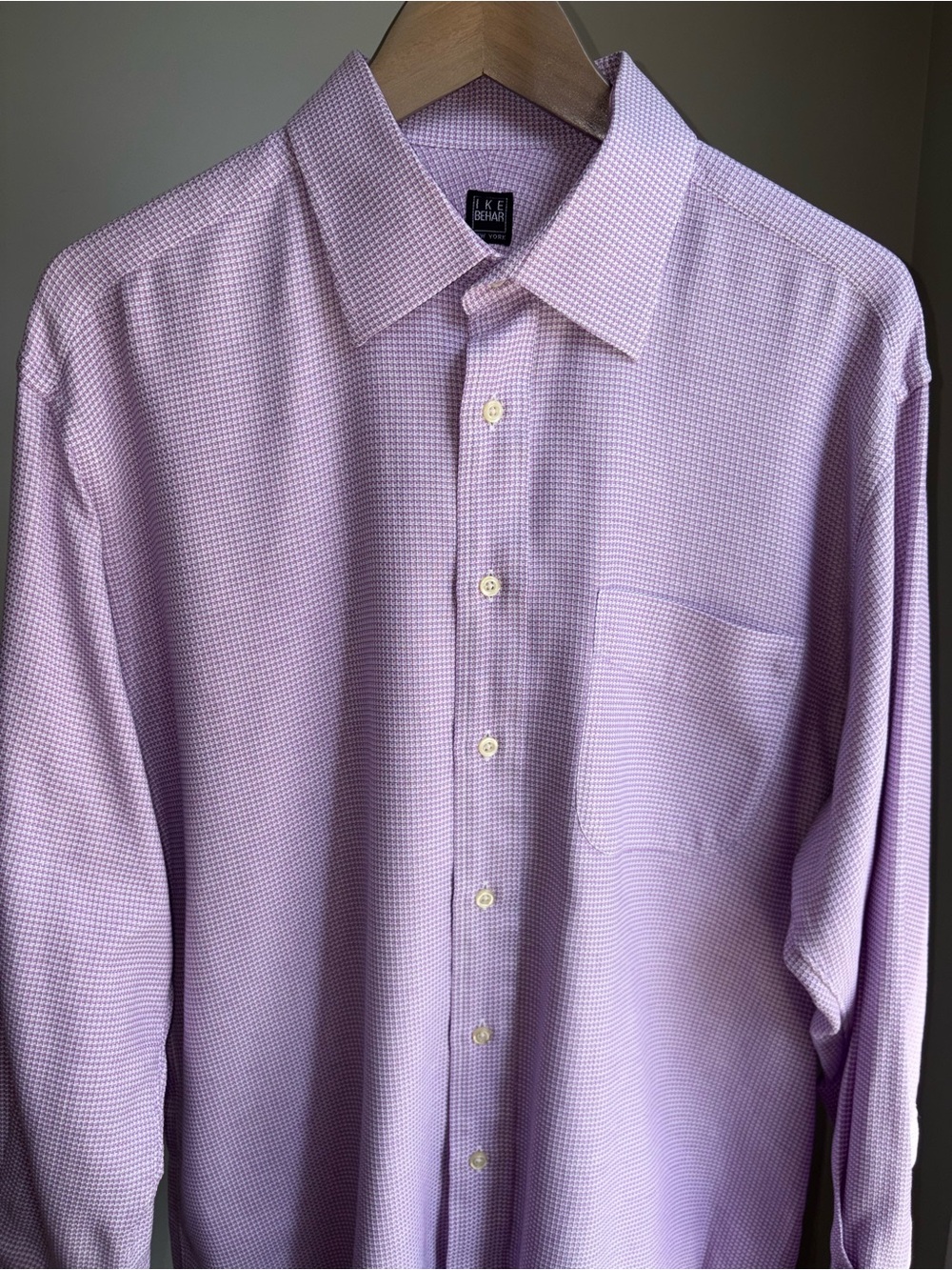 Ike Behar Men’s Dress Shirt 100% Cotton Size 16.5-33 Fits Like XL Preppy Luxury